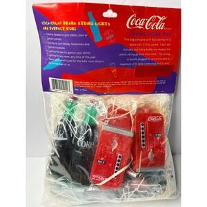 Vintage 1996 Coca-Cola String Light Set 14ft 10 Lights Bottles Vending Machines